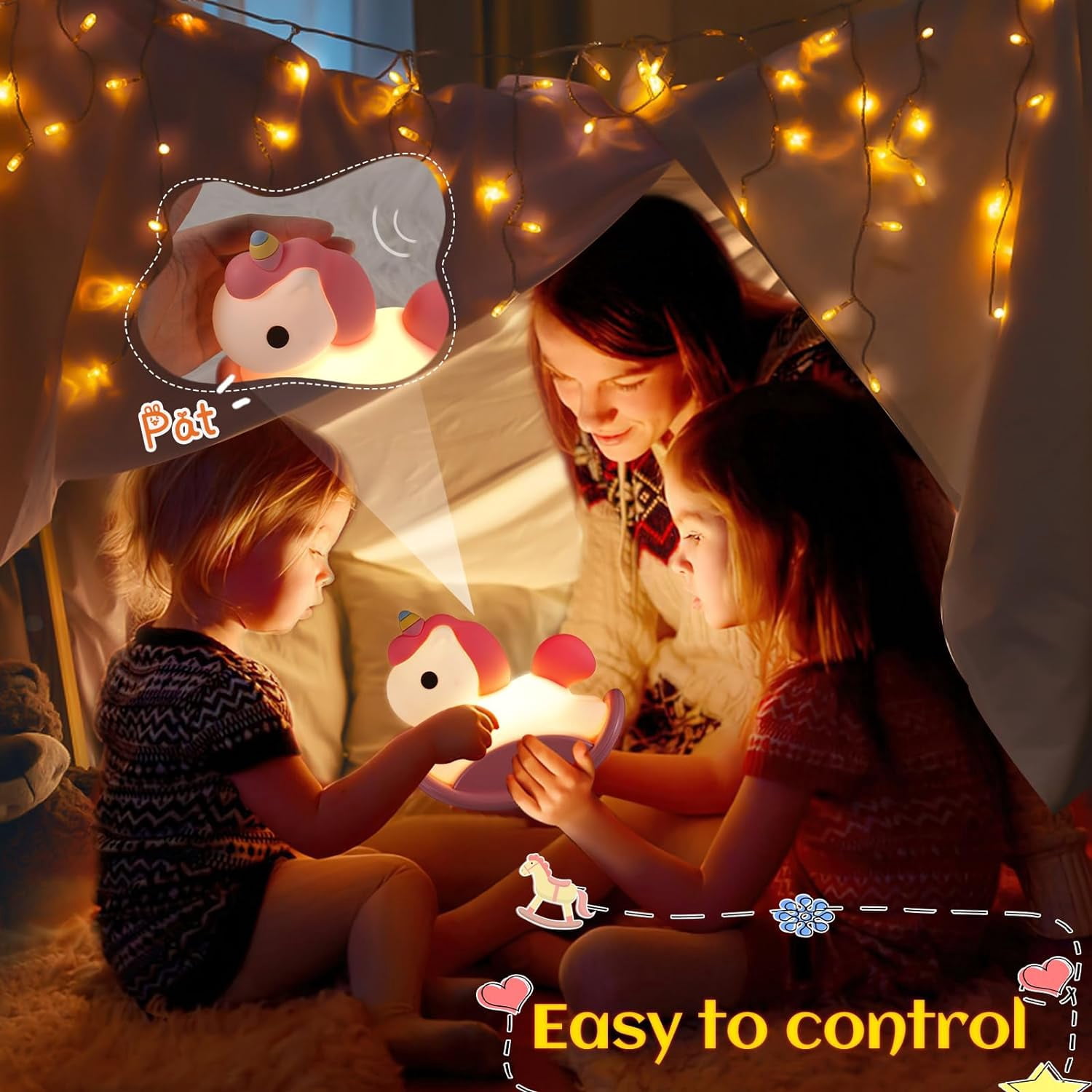 LINLIN Night Light Kids Gifts for Boys and Girls, Silicone Baby Nightlight Newborn Night Lamp, Rechargeable Timing Night Light Cute Room Decor Birthday Gift for Babies Boy Girl Bedroom Nursery