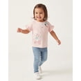 thumbnail image 6 of Disney Minnie Mouse Shirt for Toddler Girls, Girls Short Sleeve Tee with Ruffle Sleeves, Daisy Duck Besties (Peach, 5), 6 of 6