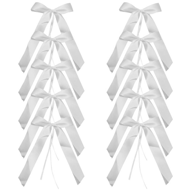 White Satin Ribbon Bow Decoration For Wedding Car Decor Wrapping Paper
