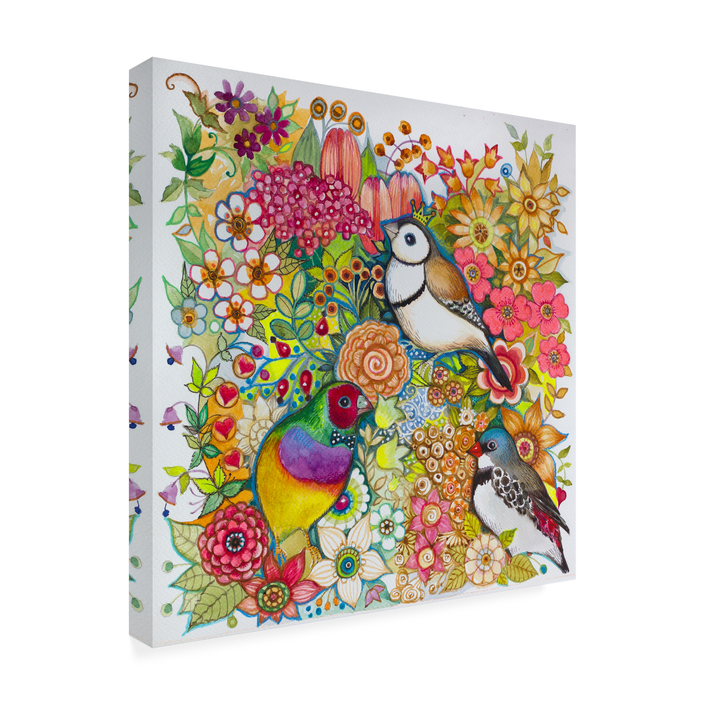 Trademark Fine Art 'Exotic Birds' Canvas Art by Oxana Ziaka