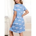 thumbnail image 5 of DAKIMOE 3 pack Nightgowns for Women Soft Cotton Short Sleeve Night Shirts Womens Print Sleep Shirts Loose Comfy Pajamas Sleepwear, 5 of 6