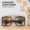 thumbnail image 5 of FEISEDY Trendy Baddie Oversized Sunglasses Square Hiphop Flat Top Large Shades for Women Men B2780, 5 of 14