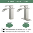 thumbnail image 3 of Zovajonia  Bathroom Basin Faucet Single Handle Deck Mount Mixer Tap Waterfall w/Cover+Drain Brushed Nickel, 3 of 6