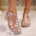 thumbnail image 2 of CAIXIA Women Sandals Women's Transparent Jelly Slide Sandals Summer Casual Beach Water Shoes Lightweight Flat Bathing Footwear,White, 2 of 9