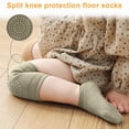thumbnail image 3 of 1 set of baby crawling anti-slip knee pads and non-slip baby socks neutral children's knee pads anti-slip ankle socks-green, 3 of 5