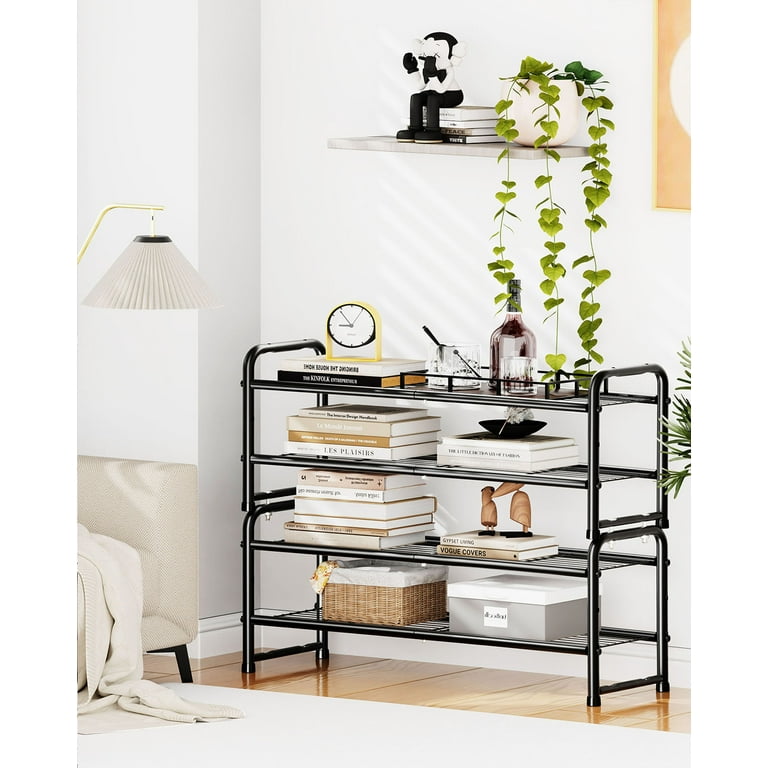 SUFAUY 2-Tier Stackable Shoe Rack, Adjustable Wire Shoe Organizer