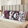 thumbnail image 2 of Zufioo Gothic Skulls And Roses Print 20x54 Inch Long Body Pillowcase, without Pillow Core, Pillow Case with Hidden Zipper, Ideal Gift for Home Furnishings, 2 of 7