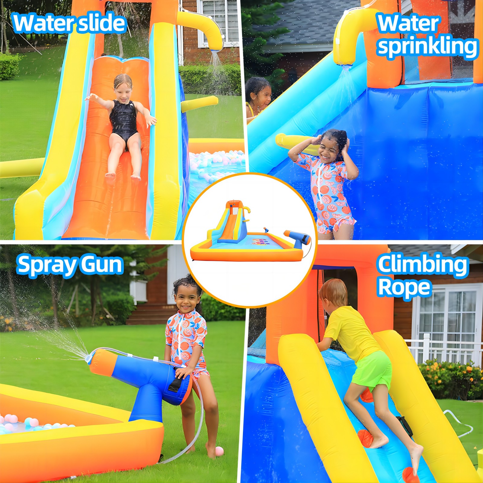 SUGIFT Inflatable Water Slide Park Kids Bounce House with Blower - image 4 of 9