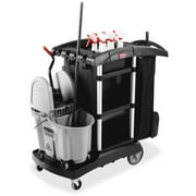Rubbermaid Commercial High Capacity Executive Cleaning Cart, Black