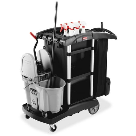 Rubbermaid Commercial, RCP1861429, High Capacity Executive Cleaning Cart, 1 Each, Black
