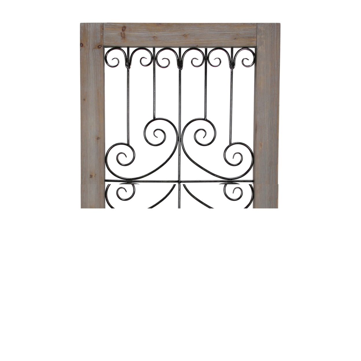Cheungs White Washed Wood Frame Wall Decor With Iron Center