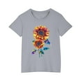thumbnail image 2 of HERESOM Toddler Girls Summer Top Cotton T-shirt Fashion Cute Round Neck Print Tee Short Sleeve Top,3T-10Y, 2 of 5