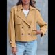 thumbnail image 5 of Chaqueta Gabardina Informal Holgada de Larga con Doble Botonadura y Solapa con Muescas para Mujer, con Bolsillos. Caqui XL, 5 of 8