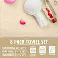 thumbnail image 7 of HOMES PERCEPTION Premium 8 Pack Towel Set - 600 GSM, 2 Bath Towels, 2 Hand Towels, 4 Washcloths, Beige, 7 of 7