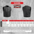 thumbnail image 5 of First Mfg Co - Lowside - Mens Motorcycle Biker Riding Black Red Perforated Leather Vest - Extra Large, 5 of 5