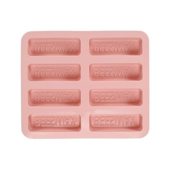 Beeswax Candle Mould,8Grids Beeswax Bar Mould Makes 8 x 2.8oz Reusable Easy Release Bees Wax Module for Wax Candle Making Butter Candy Chocolate Soap, Pink