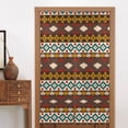 thumbnail image 4 of Doorway Drape Split Curtains, Retro Southwestern Tribal Style Brown Room Divider Privacy Door Curtains, 34" x 56", 4 of 7
