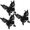 thumbnail image 1 of OULII 3Pcs Hair Barrettes for Girls Black Plastic Simple Design for Family Events, 1 of 7