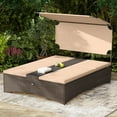 thumbnail image 1 of Costway Outdoor Daybed with Adjustable Backrests 2-Person PE Rattan Patio Bed with Canopy, 1 of 10