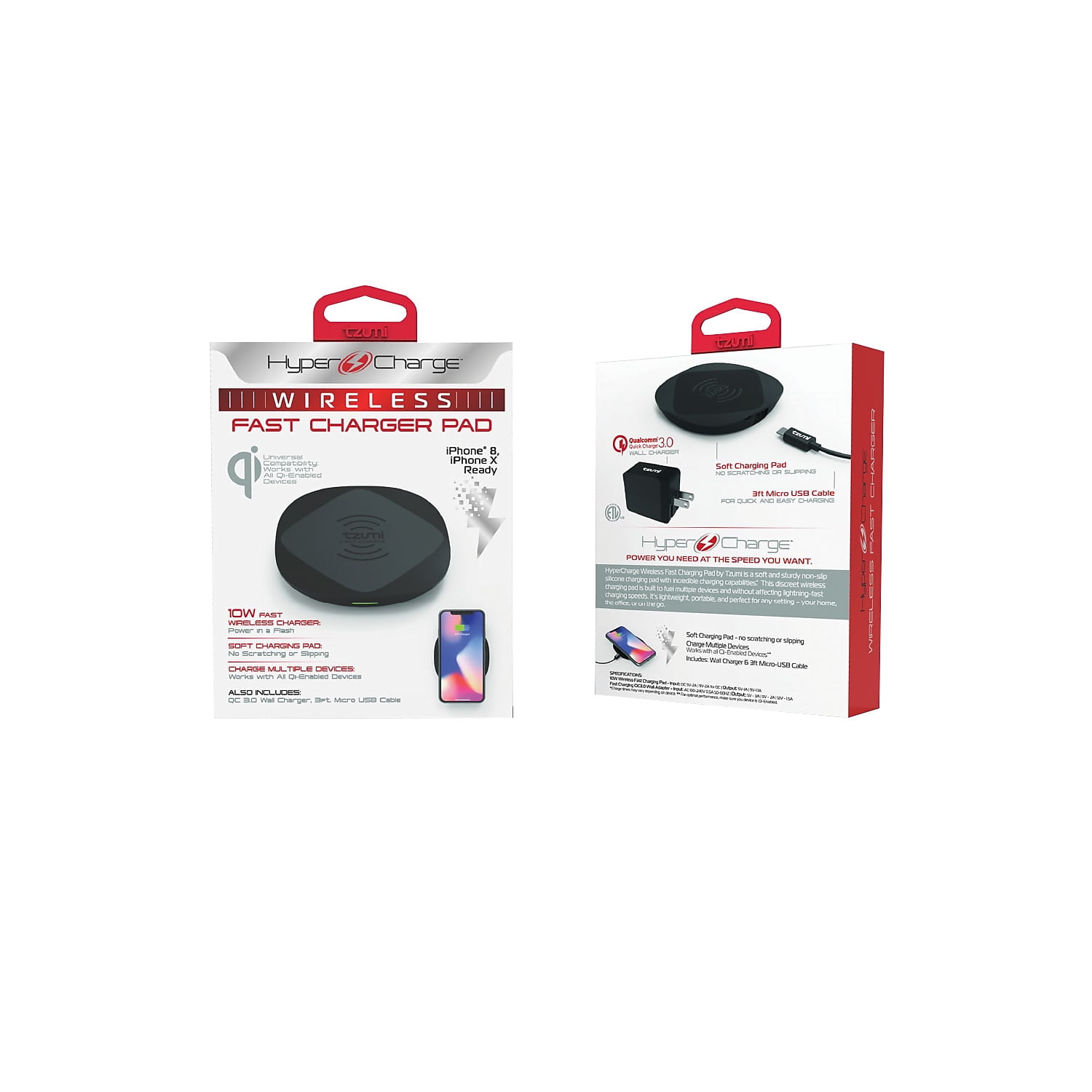 Tzumi Wireless Power Desk Pad 10 Watt Black 5352ST
