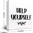 thumbnail image 3 of Zomyto 7x7 Inch Help Yourself Wooden Box Sign Desk Decor Wedding Party Baby Shower Wooden Box Plaque Sign Desk Decor, 3 of 7