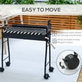 thumbnail image 6 of Outsunny Portable Charcoal BBQ Grills Steel Rotisserie Outdoor Cooking Height Adjustable with 4 Wheels Large / Small Skewers Portability, 6 of 10