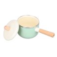 thumbnail image 2 of Langgg Nonstick Enamel Sauce Pan Pot with Lid Kitchen Cookware Green Saucepan, 2 of 7