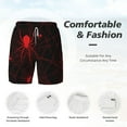 thumbnail image 5 of Lsque Mens Swim Trunks Red Spider On The Web Pattern - Bathing Suit Compression Liner - Beach Swim Shorts Swimwear - (S-3XL) - Stretch Quick Dry -Medium, 5 of 9