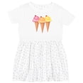 thumbnail image 3 of Inktastic 3 Scoops of Ice Cream Girls Toddler Dress, 3 of 5
