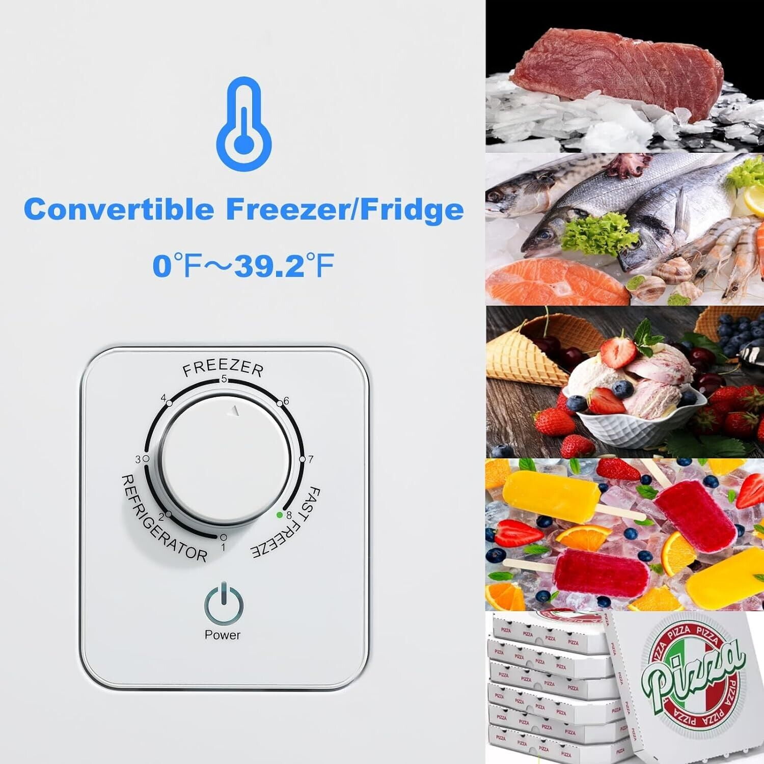 Smad 18 Cu.Ft Chest Freezer Deep Freezer Adjustable Thermostat Control Wire Basket