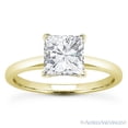 thumbnail image 2 of Square Brilliant Cut Charles & Colvard Moissanite 4-Prong Solitaire Engagement Ring in 14k Yellow Gold, 2 of 4
