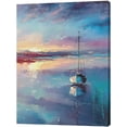 thumbnail image 2 of Coast Nautical Bathroom Decor Wall Art Sunset Boat Pictures Blue Ocean Scenery Wall Decor Sailer Shipping Wall Art Framed Artwork for Bathroom Living Room Bedroom 12"x16", 2 of 7