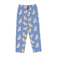 thumbnail image 6 of Uemuo Kawaii Corgi Pattern Women's Wide Leg Palazzo Lounge Pants with Pockets Light Weight Loose Comfy Casual Pajama Pants-Small, 6 of 9