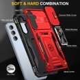 thumbnail image 2 of Atump for Galaxy S24 Case with 2Pcs HD Screen Protector, Military Grade Shockproof and Slide Camera Cover, 360° Rotated Ring Kickstand Protective Case for Samsung Galaxy S24,Red, 2 of 7