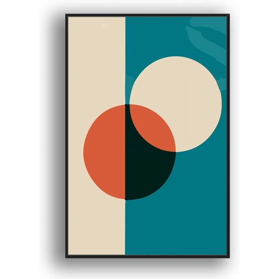 IDEA4WALL Framed Canvas Art Abstract Illustration Picture Prints for Modern Home Wall Decoration