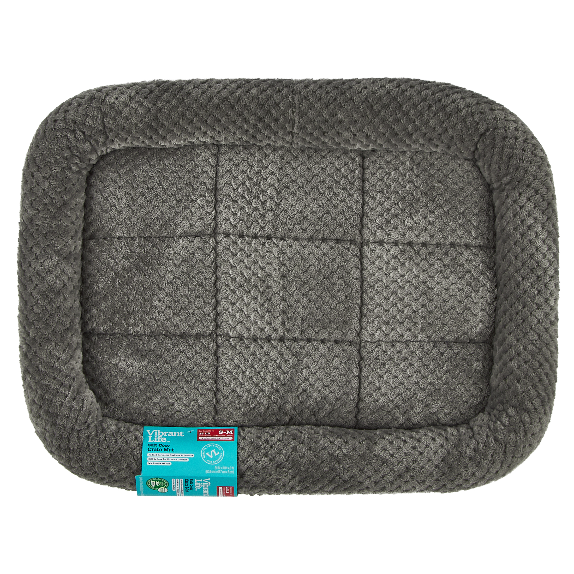 Vibrant Life Soft Cozy Crate Mat, 24"x18", Gray photo 8