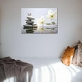 thumbnail image 2 of Zen Stone Canvas Wall Art Spa Stone with White Flower and Butterfly Picture Bathroom Wall Art Modern Spa Artwork for Spiritual Yoga Room Bedroom Picture Wall Decor, 2 of 6