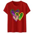 thumbnail image 4 of PMUYBHF Mode pour Femmes Hauts Décontractés Manches Courtes Col Rond T-Shirt Imprimé Ample 3553 TTG, 4 of 5