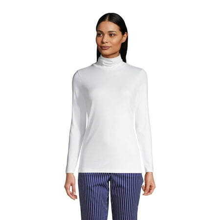 Lands End Women s Shaped Supima Turtleneck White Petite Medium | Walmart  Canada