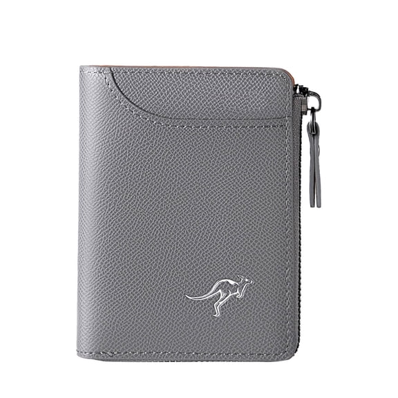 RFID Blocking Leather Wallet for Men Slim Bifold Credit Card Holder with Zipper Purse Large Capacity Travel