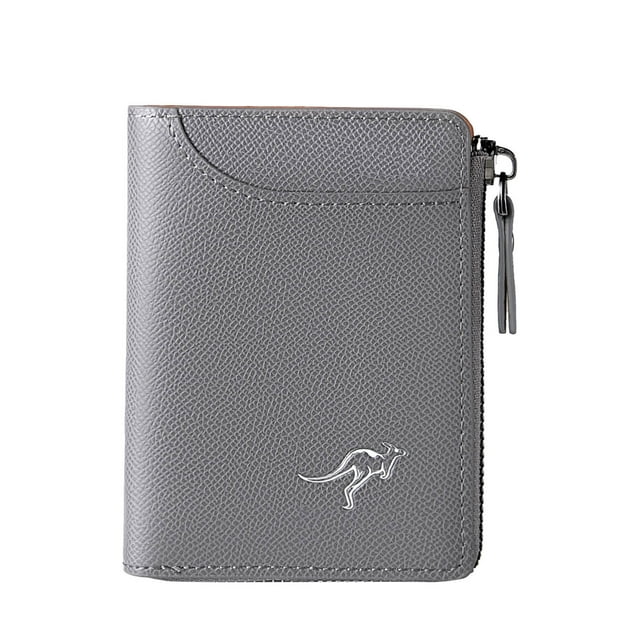 RFID Blocking Leather Wallet for Men - Secure Credit Card Holder with Zipper Purse - Stylish Billfold for Daily Use