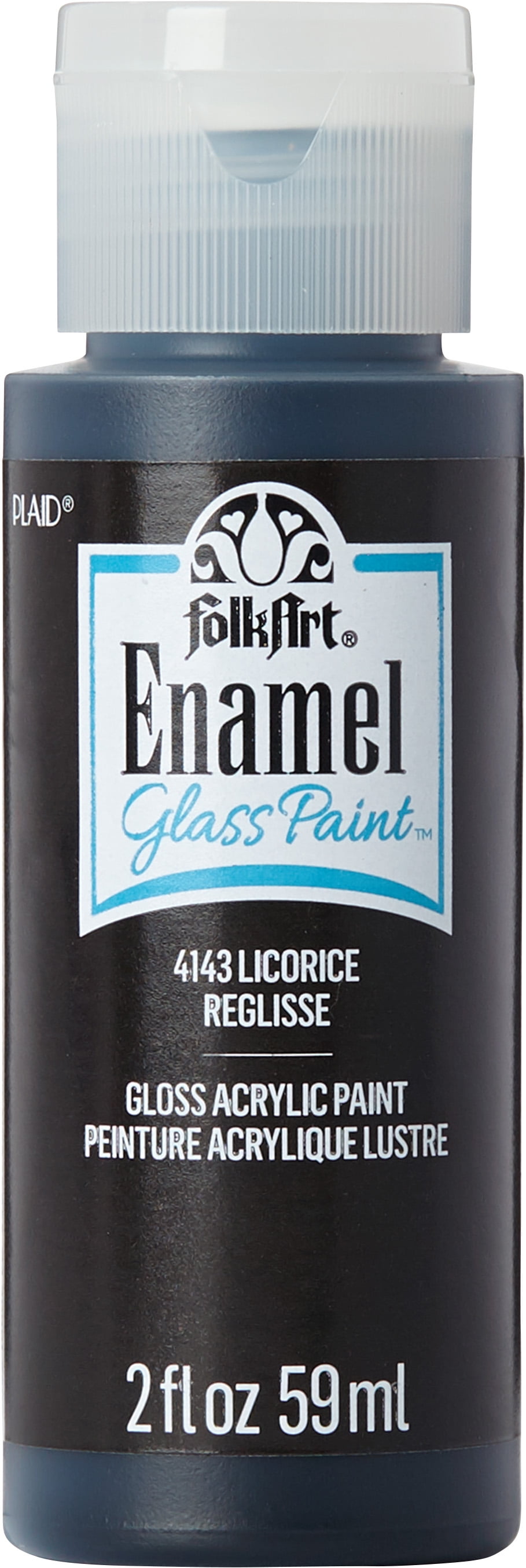 FolkArt Enamel Acrylic Craft Paint, Gloss Finish, Licorice, 2 fl oz