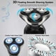thumbnail image 3 of Máquina de afeitar eléctrica para hombre para hombres afeitadoras eléctricas recargables de afeitar, inalámbricas, IPX7, resistente al agua, seco mojado, 3 en 1, afeitadoras rotatorias para barba, nar, 3 of 5