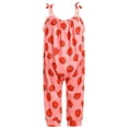 thumbnail image 2 of IWEMEK Summer Strap Jumpsuit for Baby Girls Strawberry Print Cute One Piece Romper Long-Leg Knit Overalls Size 2-3Y, 2 of 7