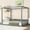 Grey, variant on Full Size Canopy Bed Frame with 4 Posters and Guardrails, Full Size Montessori Floor Bed with High Fence, Rubber Wood Toddler Bed for Girls Boys, Natural