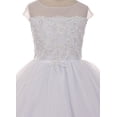 thumbnail image 3 of Big Girls' Organza Neckline Pearl Sequin Communion Flowers Girls Dresses White 16 (T5R45K), 3 of 3