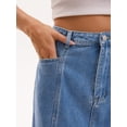 thumbnail image 5 of DARING DIVA Women's Denim Ruffle Below Knee Fishtail Jean Skirts Medium Light Blue, 5 of 7