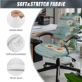 thumbnail image 3 of HELLHERO Daisy Old Wooden Print Office Chair Cover Set, Stretchable Protective Office Chair Seat Protector with Armrest Cover, Comfort Computer Desk Chairs Covers, Blue, 3 of 6