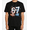 Black-1, variant on Men's Women's Soccer Inspired 67 with Fire and Ice Hands T-Shirt S-5XL
