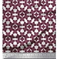 thumbnail image 1 of Soimoi Purple Rayon Crepe Fabric Floral Art Geometric Fabric Prints By Yard 46 Inch Wide, 1 of 3